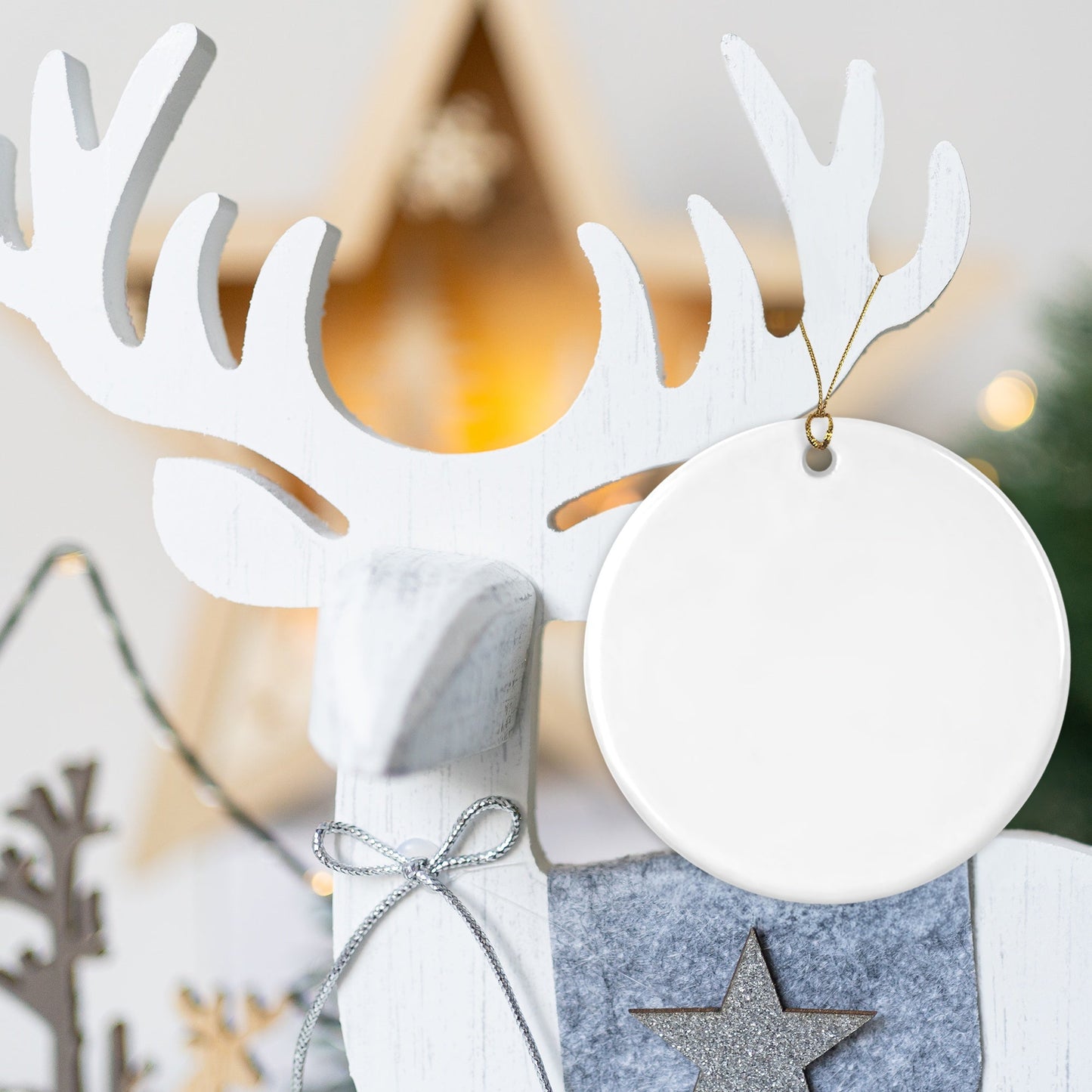 Ab 3,49/Stk Weihnachtsanhänger Sublimationsrohling Keramik Anhänger Sublimation 7cm Durchmesser Weiß Sublimation Blanko Werbegeschenk Weihnachtsdeko Bedruckbar-Sublimationsrohlinge und Kreativbedarf-22Feels