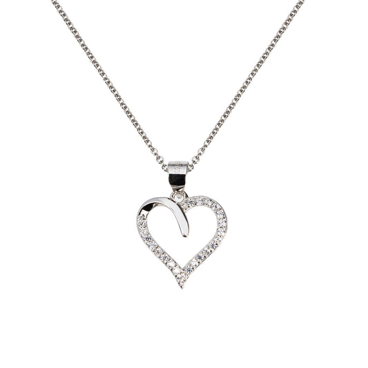 Ab 24,99/Stk Frauen Geschenk Collier mit Herzanhänger, Echt Silber 925/000, Halskette Rhodiniert, 22 Zirkonia Steine, Freudin Ehefrau Geschenk-Sublimationsrohlinge und Kreativbedarf-22Feels