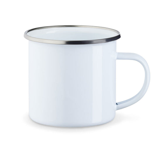 Ab 7,99/Stk Emailletasse Sublimationsrohling Camping Becher Blanko Sublimation Weiss (350ml, 530ml) Silberner Edelstahrand, Picknicks, Werbegeschenk-Sublimationsrohlinge und Kreativbedarf-22Feels