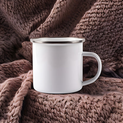 Ab 7,99/Stk Emailletasse Sublimationsrohling Camping Becher Blanko Sublimation Weiss (350ml, 530ml) Silberner Edelstahrand, Picknicks, Werbegeschenk-Sublimationsrohlinge und Kreativbedarf-22Feels