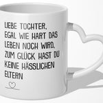 22Feels® Tochter Geschenk - Tasse mit Spruch (Herzhenkel, Weiss, 320ml)-Tasse Weiss Herzhenkel 320ml-22Feels