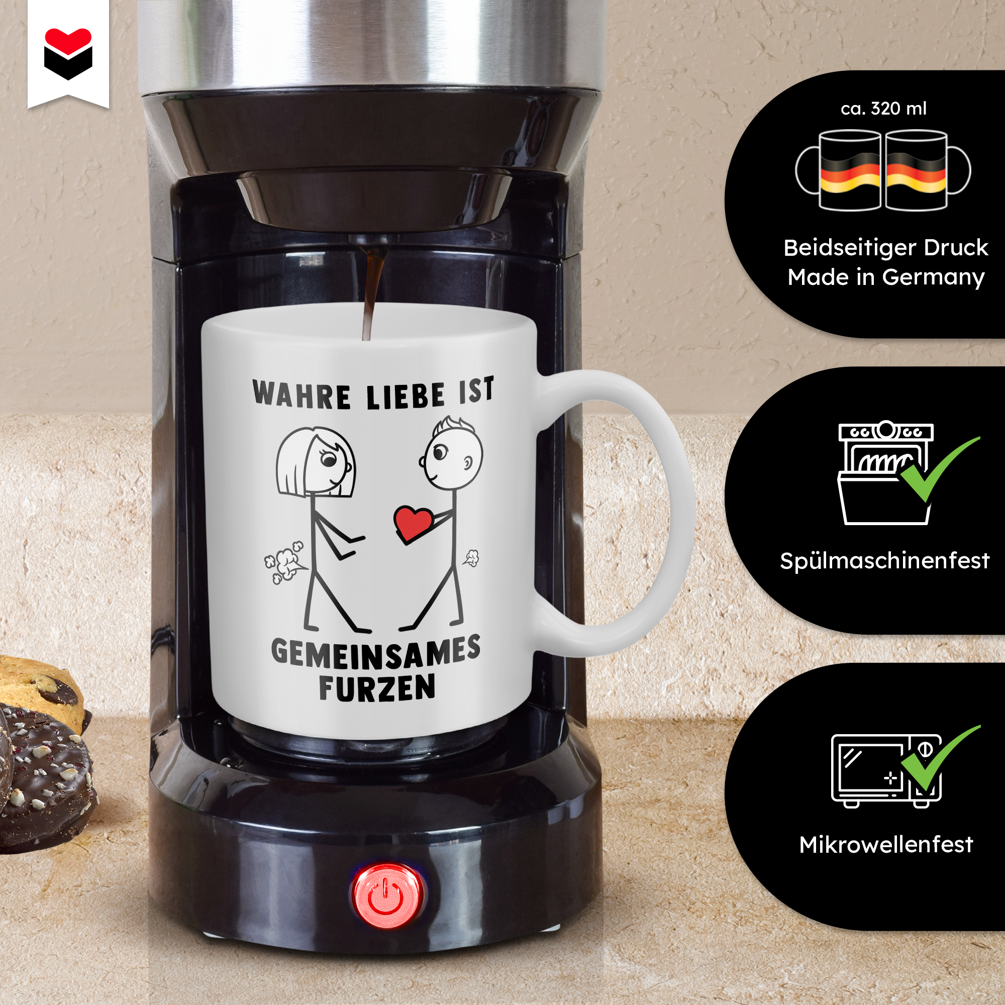22Feels® Frauen Geschenk zum Jahrestag, Hochzeitstag, Valentinstag etc. - Tasse mit Spruch (Weiss, 320ml)-Weisse Tasse 320ml-22Feels