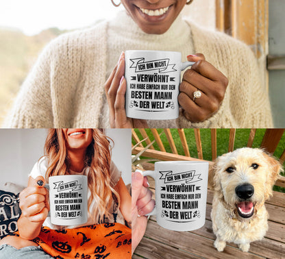 22Feels® Geschenk für Ehefrauen - Tasse mit Spruch: Nicht Verwöhnt (Weiss, 320ml)-Weisse Tasse 320ml-22Feels