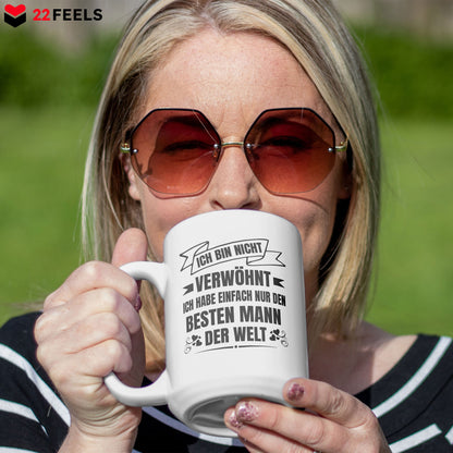 22Feels® Ehefrau Geschenk zum Hochzeitstag, Valentinstag etc. - XL Tasse mit Spruch (Weiss, 440ml)-Weisse XL Tasse 440ml-22Feels