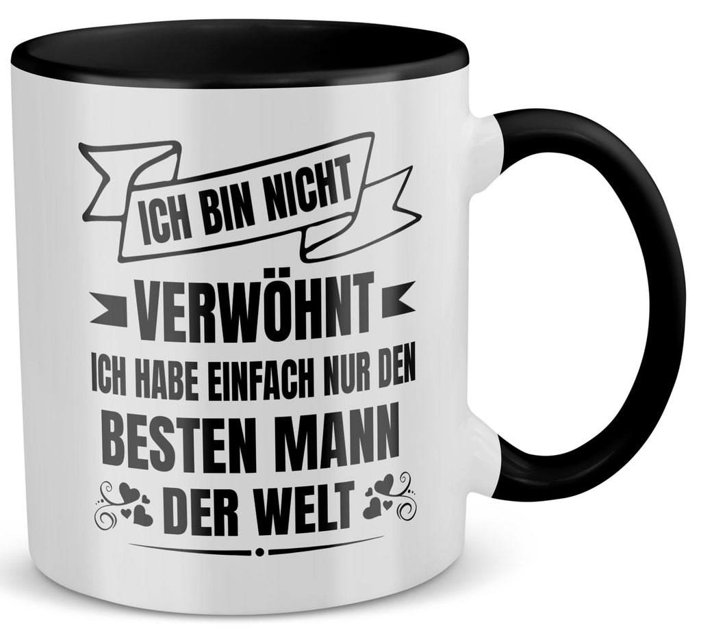 22Feels® Ehefrau Geschenk zum Hochzeitstag, Valentinstag etc. - Tasse mit Spruch (Weiss-Schwarz, 320ml)-TwoTone Tasse Weiss-Schwarz 320ml-22Feels