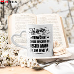22Feels® Ehefrau Geschenk zum Hochzeitstag, Valentinstag etc. - Tasse mit Spruch (Herzhenkel, Weiss, 320ml)-Tasse Weiss Herzhenkel 320ml-22Feels
