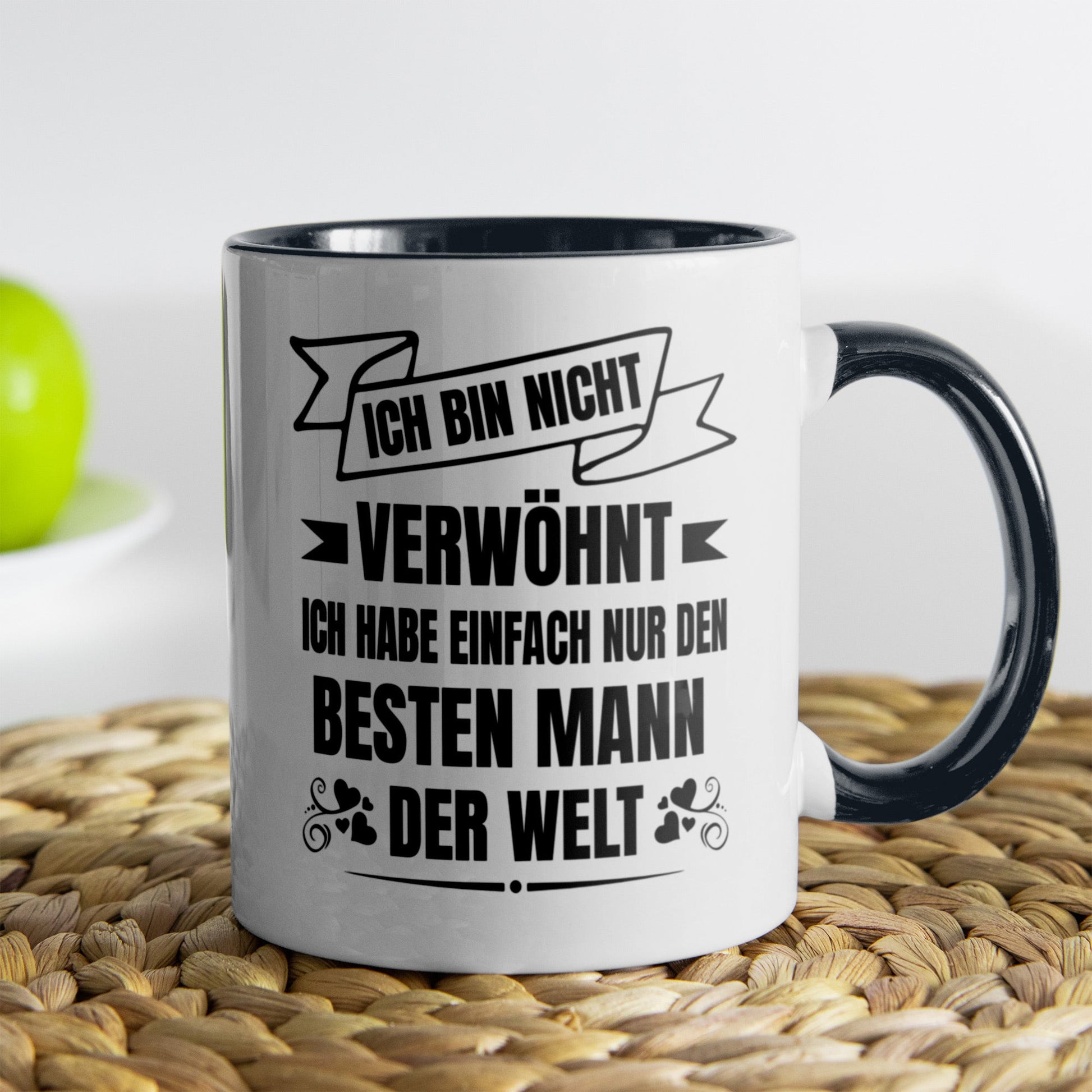 22Feels® Ehefrau Geschenk zum Hochzeitstag, Valentinstag etc. - Tasse mit Spruch (Weiss-Schwarz, 320ml)-TwoTone Tasse Weiss-Schwarz 320ml-22Feels
