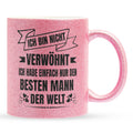 22Feels® Ehefrau Geschenk zum Hochzeitstag, Valentinstag etc. - Glitzertasse mit Spruch (Pink, 320ml)-Glitzertasse Pink 320ml-22Feels