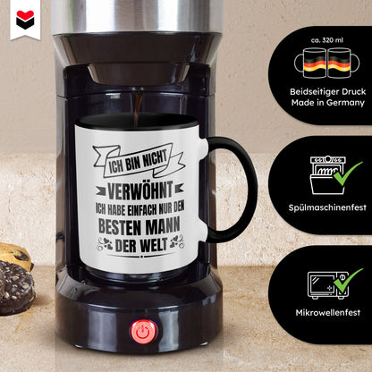 22Feels® Ehefrau Geschenk zum Hochzeitstag, Valentinstag etc. - Tasse mit Spruch (Weiss-Schwarz, 320ml)-TwoTone Tasse Weiss-Schwarz 320ml-22Feels