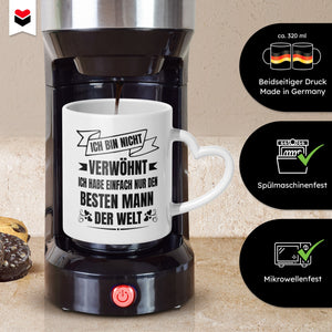 22Feels® Ehefrau Geschenk zum Hochzeitstag, Valentinstag etc. - Tasse mit Spruch (Herzhenkel, Weiss, 320ml)-Tasse Weiss Herzhenkel 320ml-22Feels