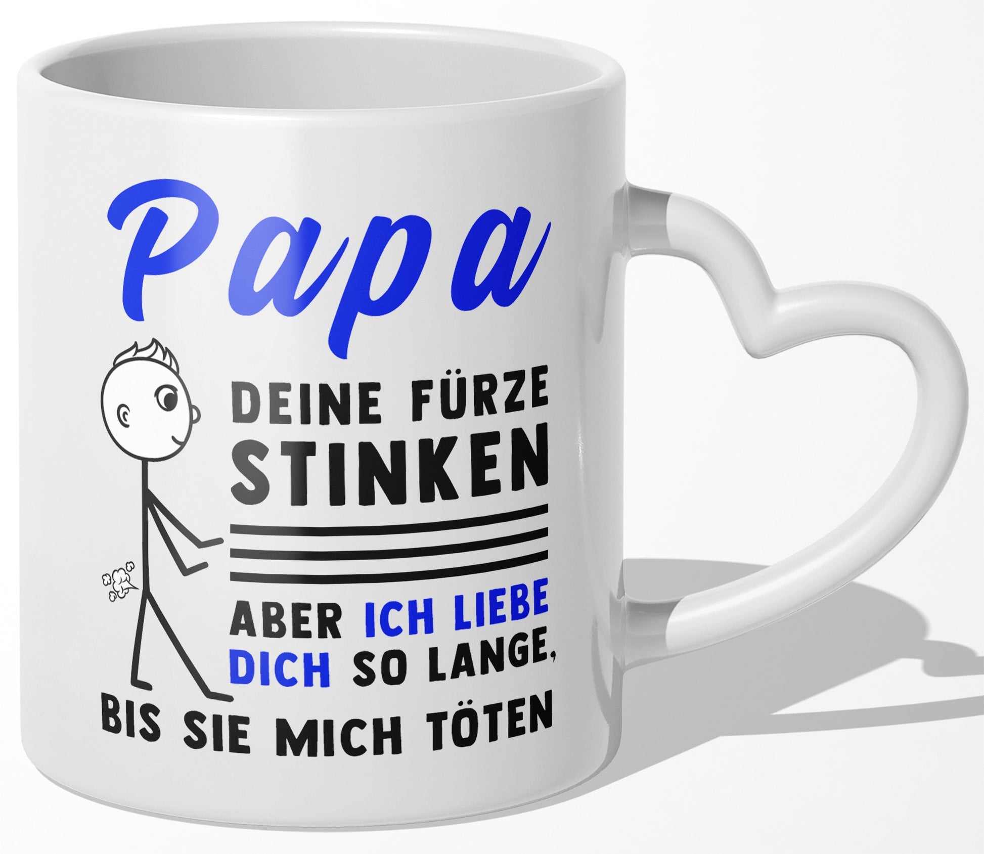 22Feels® Geschenk für Papas - Tasse mit Spruch (Herzhenkel, Weiss, 320ml)-Tasse Weiss Herzhenkel 320ml-22Feels
