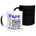 22Feels® ORIGINAL Zaubertasse - Vater Geschenk - Spruch: Papa, Deine Fürze Stinken (Matt-Schwarz und Weiss, 320ml)-Farbwechsel Tasse Matt 320ml-22Feels