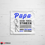 22Feels® ORIGINAL Kissen - Vater Geschenk - Spruch: Papa, Deine Fürze Stinken (Weiss, 40x40cm)-Kissen Weiss 40x40-22Feels
