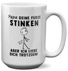 22Feels® ORIGINAL XL Tasse - Vater Geschenk - Spruch: Papa, Deine Fürze Stinken (Weiss, 440ml)-Weisse XL Tasse 440ml-22Feels