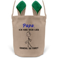 22Feels® Papa Osterkorb Vater mit Henkel Ostergeschenk Tragetasche Ostern Deko Osternest Körbchen Hasenohren (Beige/Grün)-Ostern Tragetasche-22Feels