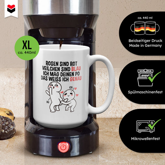 22Feels® Pärchen Geschenk zum Jahrestag, Hochzeitstag, Valentinstag etc. - XL Tasse mit Spruch (Weiss, 440ml)-Weisse XL Tasse 440ml-22Feels