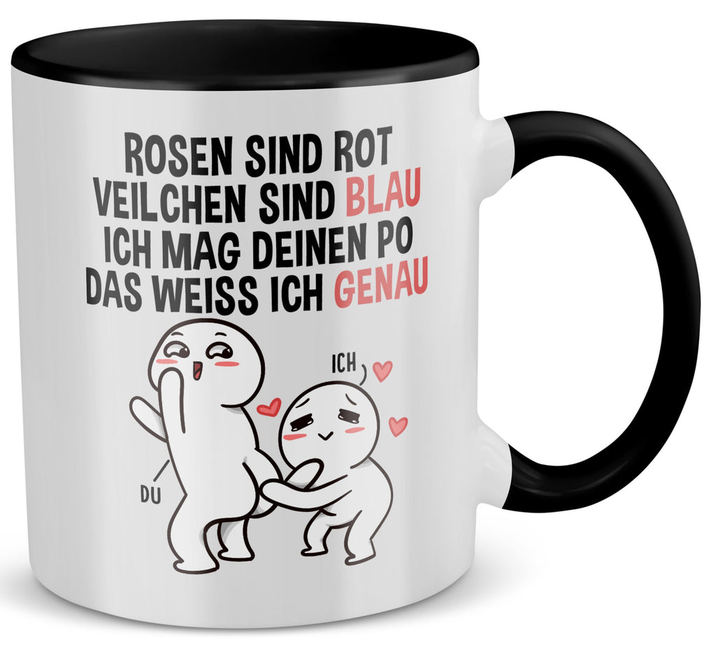 22Feels® Pärchen Geschenk zum Jahrestag, Hochzeitstag, Valentinstag etc. - Tasse mit Spruch (Weiss-Schwarz, 320ml)-TwoTone Tasse Weiss-Schwarz 320ml-22Feels