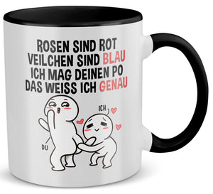 22Feels® Pärchen Geschenk zum Jahrestag, Hochzeitstag, Valentinstag etc. - Tasse mit Spruch (Weiss-Schwarz, 320ml)-TwoTone Tasse Weiss-Schwarz 320ml-22Feels