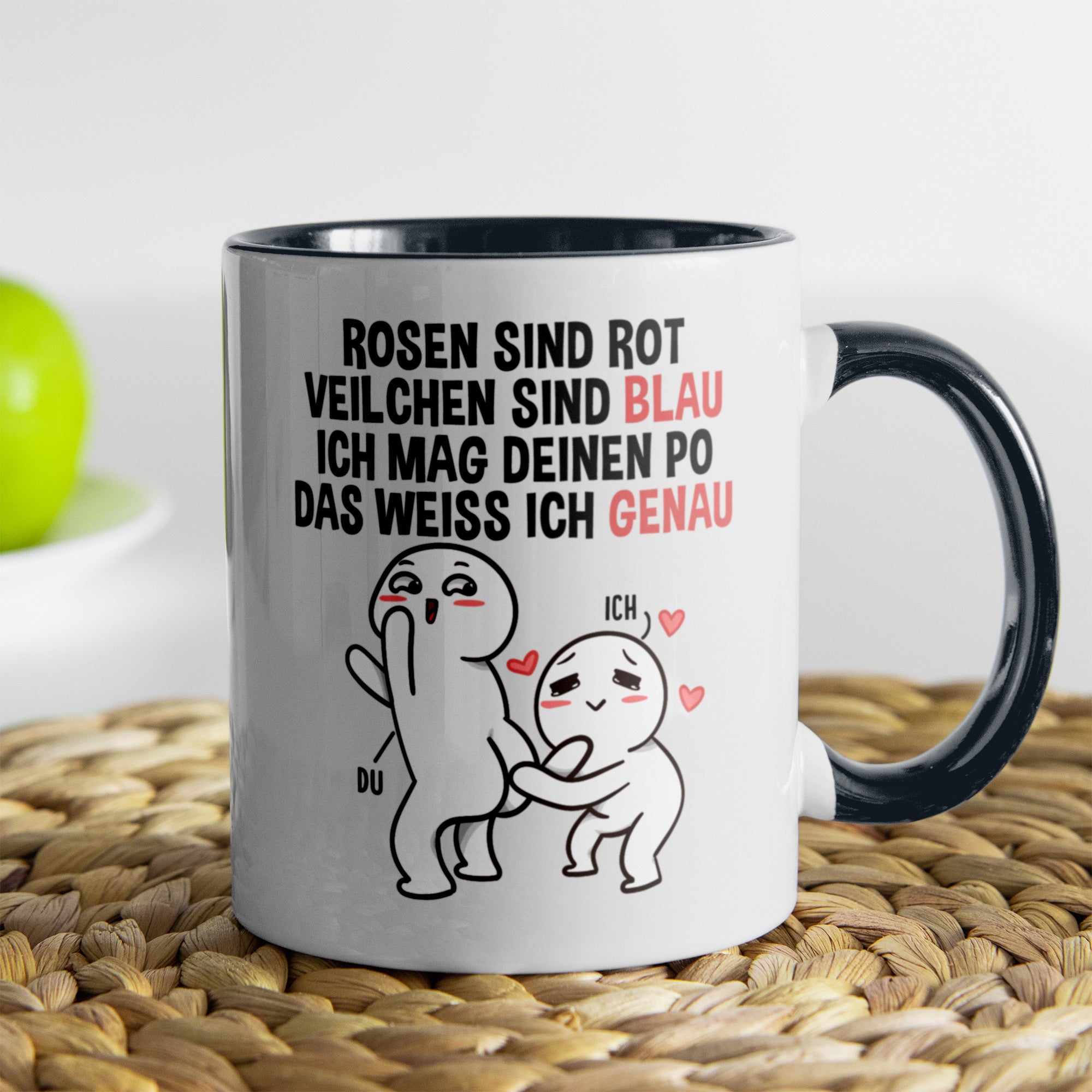 22Feels® Pärchen Geschenk zum Jahrestag, Hochzeitstag, Valentinstag etc. - Tasse mit Spruch (Weiss-Schwarz, 320ml)-TwoTone Tasse Weiss-Schwarz 320ml-22Feels