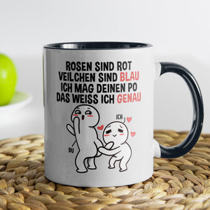 22Feels® Pärchen Geschenk zum Jahrestag, Hochzeitstag, Valentinstag etc. - Tasse mit Spruch (Weiss-Schwarz, 320ml)-TwoTone Tasse Weiss-Schwarz 320ml-22Feels