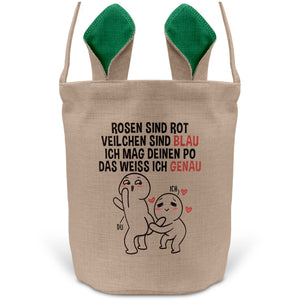 22Feels® Männer Frauen Osterkorb Ehefrau Ehemann Freund Freundin Ostern mit Henkel Ostergeschenk Tragetasche Ostern Deko Osternest Körbchen Hasenohren (Beige/Grün)-Ostern Tragetasche-22Feels