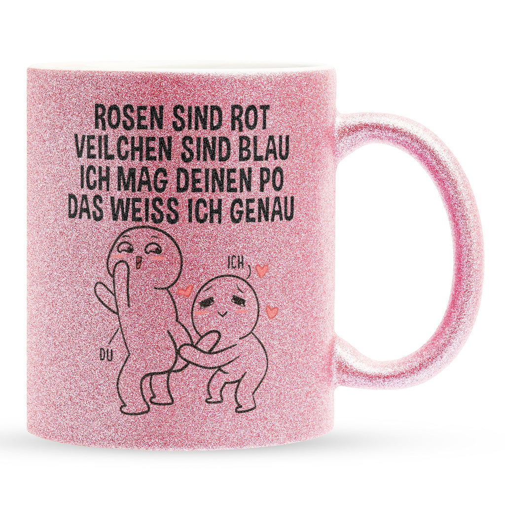 22Feels® Pärchen Geschenk zum Jahrestag, Hochzeitstag, Valentinstag etc. - Glitzertasse mit Spruch (Pink, 320ml)-Glitzertasse Pink 320ml-22Feels