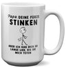 22Feels® ORIGINAL XL Tasse - Vater Geschenk - Spruch: Papa, Deine Fürze Stinken (Weiss, 440ml)-Weisse XL Tasse 440ml-22Feels