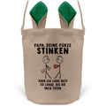 22Feels® Papa Osterkorb von Sohn Vater mit Henkel Ostergeschenk Tragetasche Ostern Deko Osternest Körbchen Hasenohren (Beige/Grün)-Ostern Tragetasche-22Feels