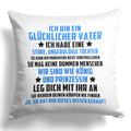 22Feels® Papa Geschenk von der Tochter - Kissen mit Spruch (Weiss 40x40cm)-Kissen Weiss 40x40-22Feels