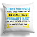 22Feels® Stiefvater Geschenk - Kissen mit Spruch (Weiss 40x40cm)-Kissen Weiss 40x40-22Feels
