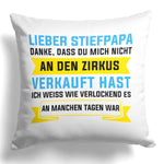 22Feels® Stiefvater Geschenk - Kissen mit Spruch (Weiss 40x40cm)-Kissen Weiss 40x40-22Feels