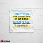 22Feels® Stiefvater Geschenk - Kissen mit Spruch (Weiss 40x40cm)-Kissen Weiss 40x40-22Feels