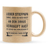 22Feels® Stiefvater Geschenk - Glitzertasse mit Spruch (Gold, 320ml)-Glitzertasse Gold 320ml-22Feels