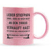 22Feels® Stiefvater Geschenk - Glitzertasse mit Spruch (Pink, 320ml)-Glitzertasse Pink 320ml-22Feels