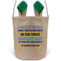 22Feels® Stiefpapa Stiefvater Osterkorb mit Henkel Ostergeschenk Tragetasche Ostern Deko Osternest Körbchen Hasenohren (Beige/Grün)-Ostern Tragetasche-22Feels