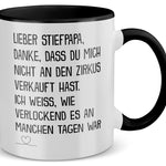 22Feels® Stiefvater Geschenk - Tasse mit Spruch (Weiss-Schwarz, 320ml)-TwoTone Tasse Weiss-Schwarz 320ml-22Feels