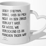 22Feels® Stiefvater Geschenk - Tasse mit Spruch (Herzhenkel, Weiss, 320ml)-Tasse Weiss Herzhenkel 320ml-22Feels