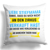 22Feels® Stiefmama Geschenk - Kissen mit Spruch (Weiss 40x40cm)-Kissen Weiss 40x40-22Feels