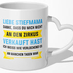 22Feels® Stiefmutter Geschenk - Tasse mit Spruch (Herzhenkel, Weiss, 320ml)-Tasse Weiss Herzhenkel 320ml-22Feels