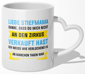 22Feels® Stiefmutter Geschenk - Tasse mit Spruch (Herzhenkel, Weiss, 320ml)-Tasse Weiss Herzhenkel 320ml-22Feels