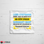 22Feels® Stiefmama Geschenk - Kissen mit Spruch (Weiss 40x40cm)-Kissen Weiss 40x40-22Feels