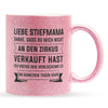 22Feels® Stiefmama Geschenk - Glitzertasse mit Spruch (Pink, 320ml)-Glitzertasse Pink 320ml-22Feels