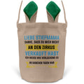 22Feels® Stiefmama Stiefmutter Osterkorb mit Henkel Ostergeschenk Tragetasche Ostern Deko Osternest Körbchen Hasenohren (Beige/Grün)-Ostern Tragetasche-22Feels
