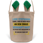 22Feels® Stiefmama Stiefmutter Osterkorb mit Henkel Ostergeschenk Tragetasche Ostern Deko Osternest Körbchen Hasenohren (Beige/Grün)-Ostern Tragetasche-22Feels