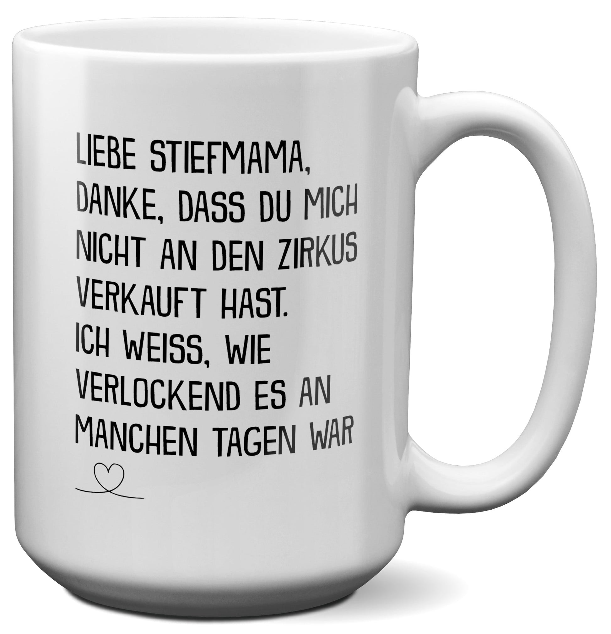 22Feels® Stiefmama Geschenk - XL Tasse mit Spruch (Weiss, 440ml)-Weisse XL Tasse 440ml-22Feels