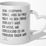 22Feels® Stiefmutter Geschenk - Tasse mit Spruch (Herzhenkel, Weiss, 320ml)-Tasse Weiss Herzhenkel 320ml-22Feels