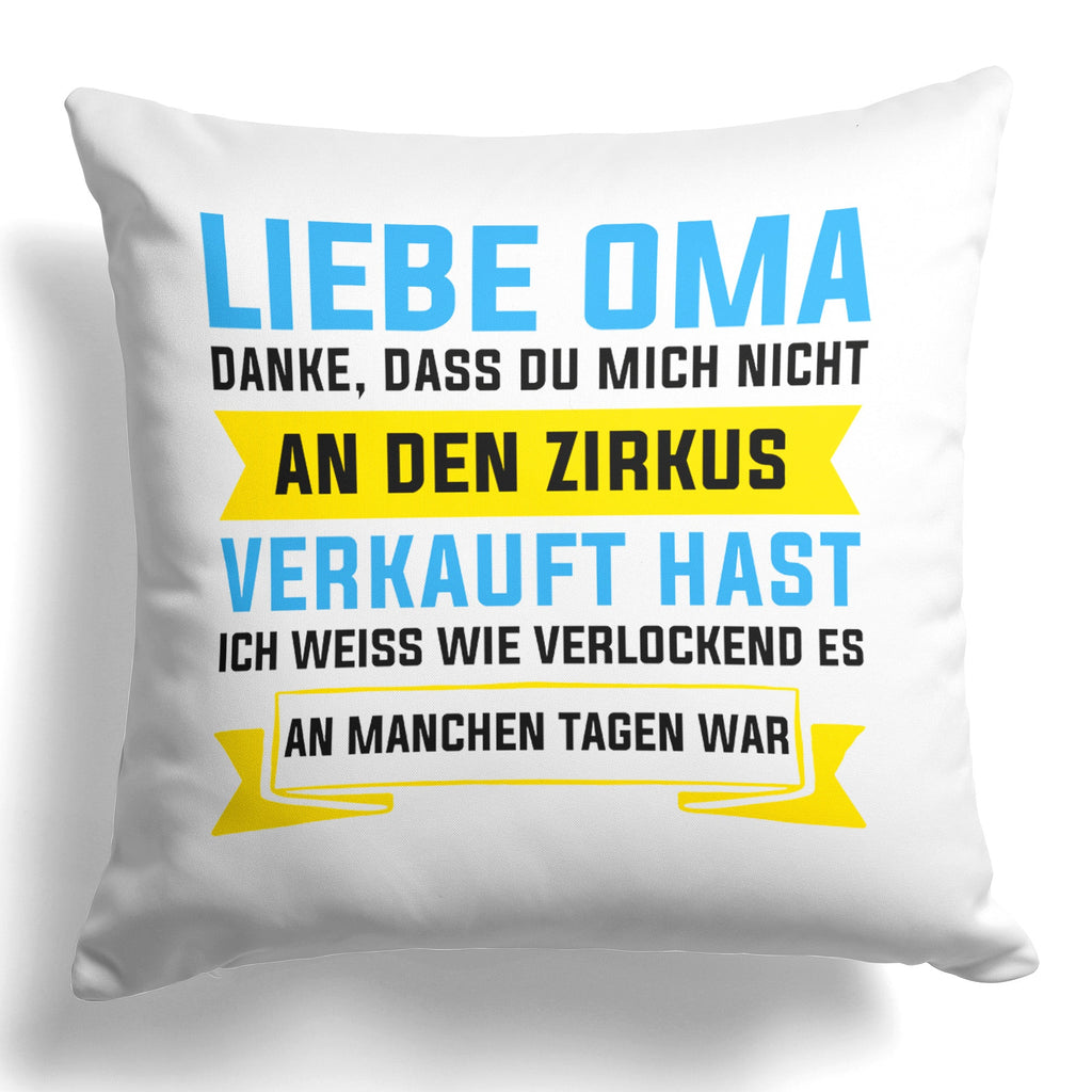 22Feels® Oma Geschenk - Kissen mit Spruch (Weiss 40x40cm)-Kissen Weiss 40x40-22Feels