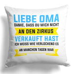 22Feels® Oma Geschenk - Kissen mit Spruch (Weiss 40x40cm)-Kissen Weiss 40x40-22Feels