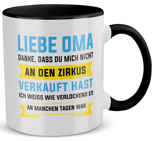 22Feels® Oma Geschenk - Tasse mit Spruch (Weiss-Schwarz, 320ml)-TwoTone Tasse Weiss-Schwarz 320ml-22Feels