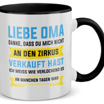 22Feels® Oma Geschenk - Tasse mit Spruch (Weiss-Schwarz, 320ml)-TwoTone Tasse Weiss-Schwarz 320ml-22Feels